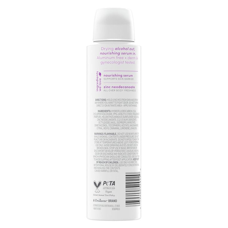 Dove Deodorant Spray for Women - Alcohol-Free, 72-Hour Odor Control | Lavender Bloom, 4 oz