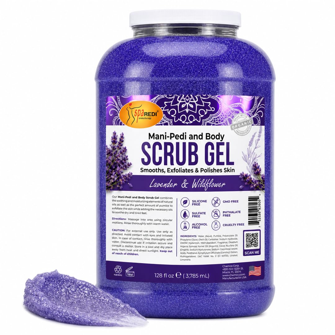 SPA REDI Exfoliating Body & Skincare Treatment – Multi-Purpose Professional & At-Home Skin Refinement | Exfoliate. Hydrate. Transform for Holistic Transformation | Lavender & Wildflower 128 Oz