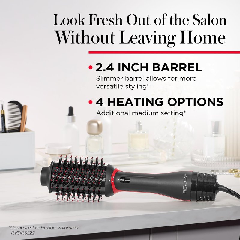 REVLON One Step Volumizer Plus Hair Dryer & Styler - Fast Salon-Style Blowouts, Travel-Friendly (Black)