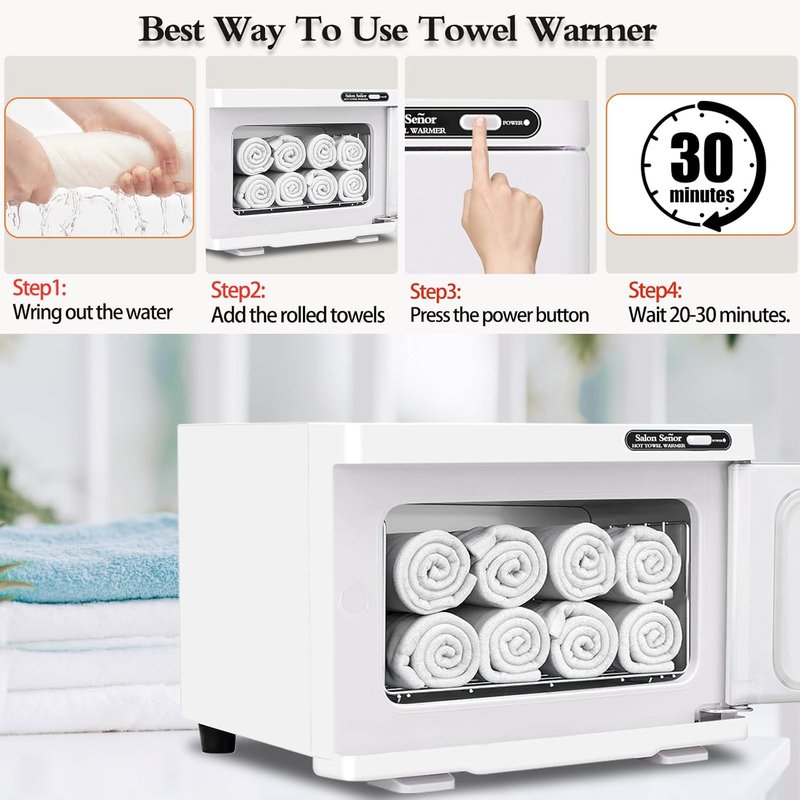 Salon Señor Small Towel Warmer - Fast Heating Hot Towel Cabinet for Massage & Facial Care