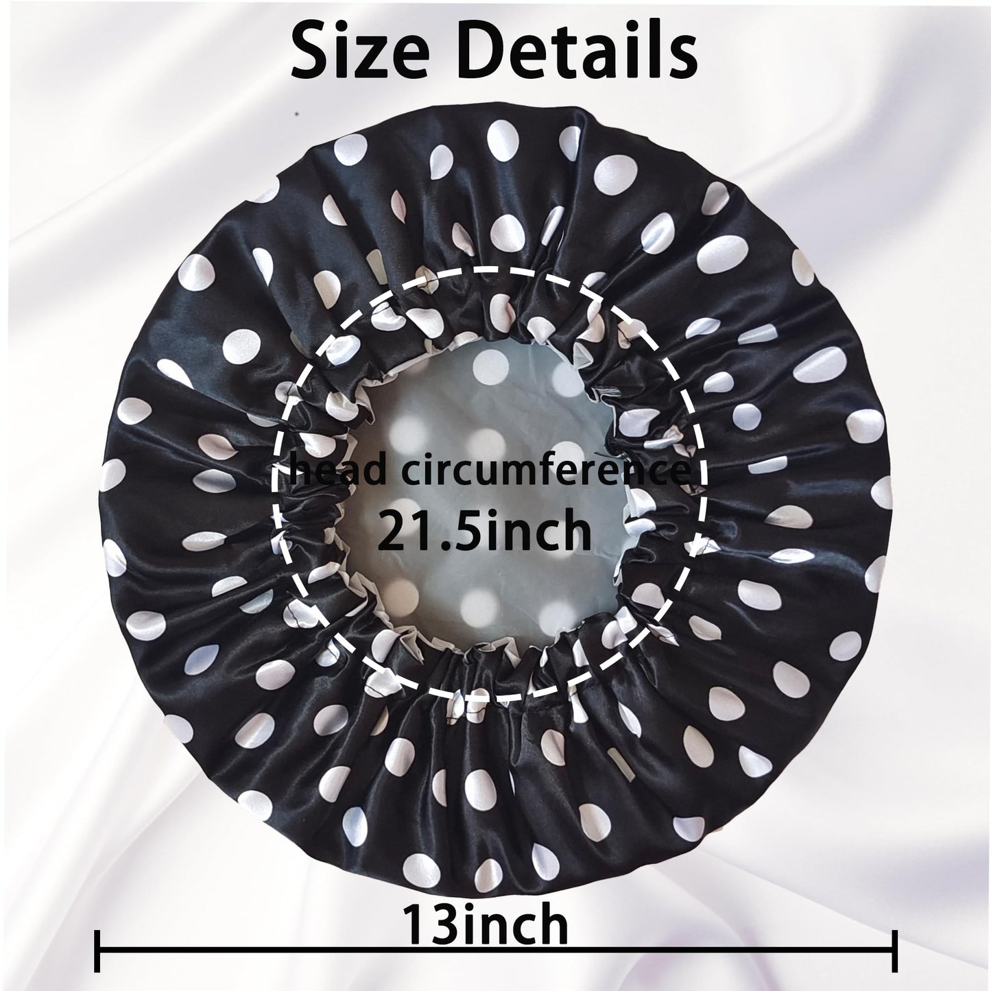 vidsel Shower Cap for Women Reusable Shower Caps Waterproof, Large Double Layer Bath Hair Cap for All Hairstyles