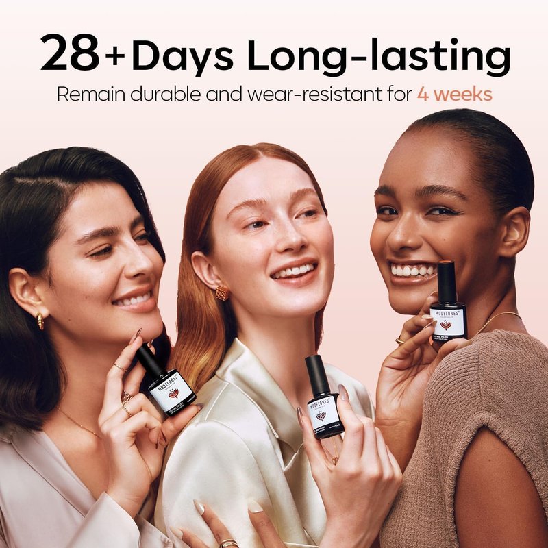 modelones French Tip Gel Nail Polish Set 2 Pcs 15ml Milk White and Nude Pink French Manicure Kit Jelly Nude Soak Off UV Natural Base Color Gel Polish Nail Art Home DIY Gift for Women