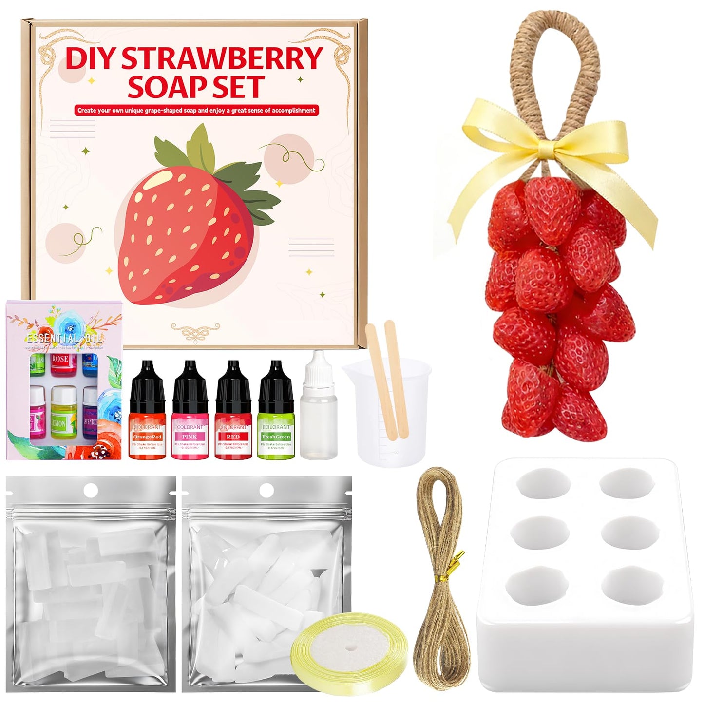 OverZyn Soap Kits Making for Adults, Soap Making Kits, Soap Kit, Includes Soaps Base, Silicone Molds, Pigments and Essential Oils, DIY Melting and Pouring soap Making Kit for Adults and Children