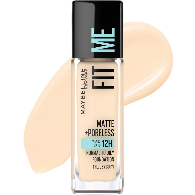 Maybelline New York Fit Me Matte + Poreless Liquid Foundation, Pouch Format, 110 Porcelain, 1.3 Ounce