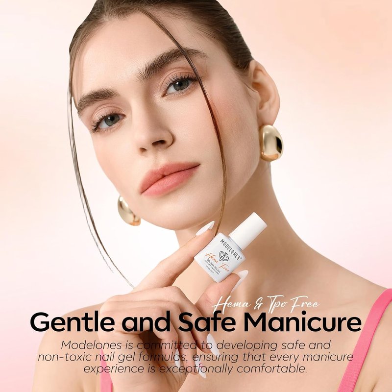 modelones Jelly Gel Nail Polish Set, Hema-Free 6 Colors Nude Milky White Pink Red Neutral Sheer Shimmer Translucent Gel Polish Kit Soak Off LED Nail Lamp Manicure Salon DIY Girls Women Gift