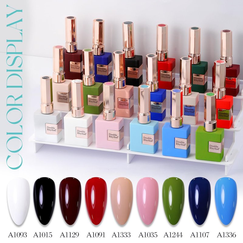 Double Rhythm Gel Polish 15ML Pure Sheer Same Color Same Bottle Soak Off Gel Polish Nail Art Manicure Salon DIY at Home for Women (Milky Orange Pink-A1317)