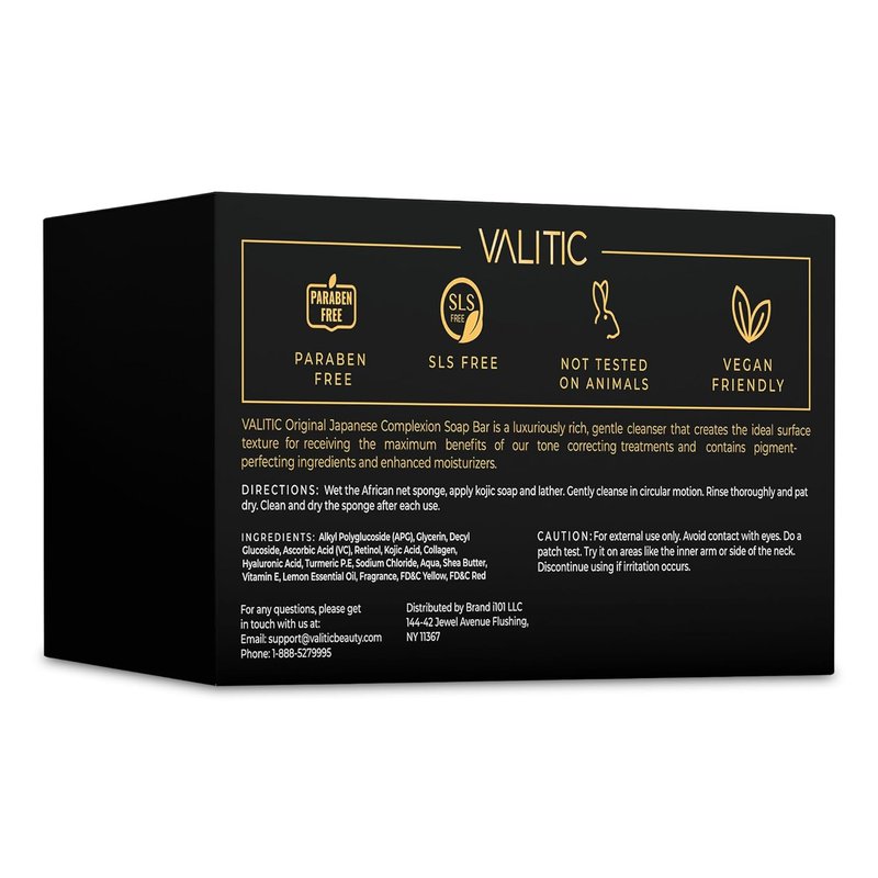 Brightening Lemon & Turmeric Kojic Acid Soap - Vitamin C, Retinol & Collagen | Dark Spot Corrector - 3 Pack with African Net