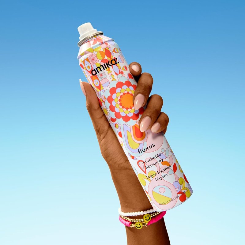 Amika Fluxus Touchable Hairspray - Flexible Hold & Shine | Lightweight Formula for All Hair Types
