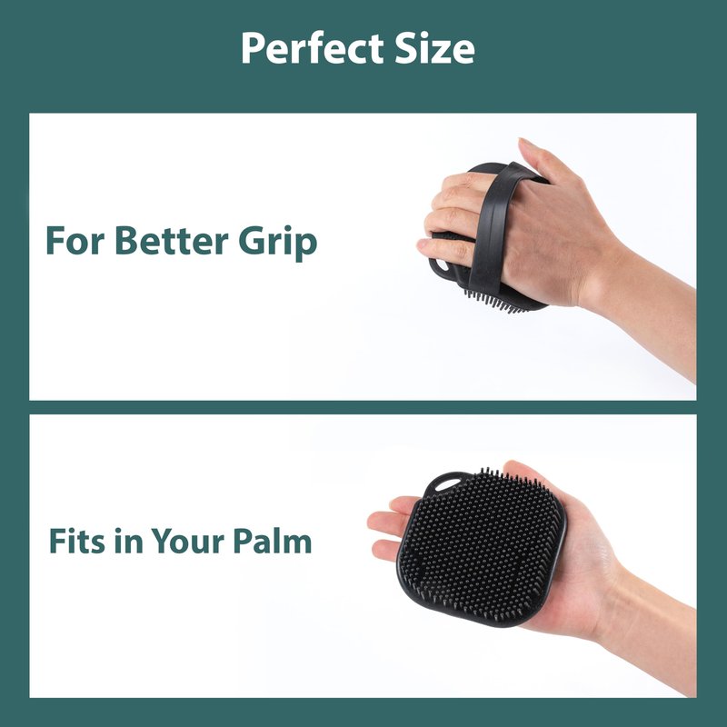 2 PC Silicone Body Scrubber, Exfoliating Shower Bath Scrubber, Soft Silicone Loofah for Sensitive Skin, Shower Hair Scalp Massager, Easy to Clean, Lather Well Black&Pink