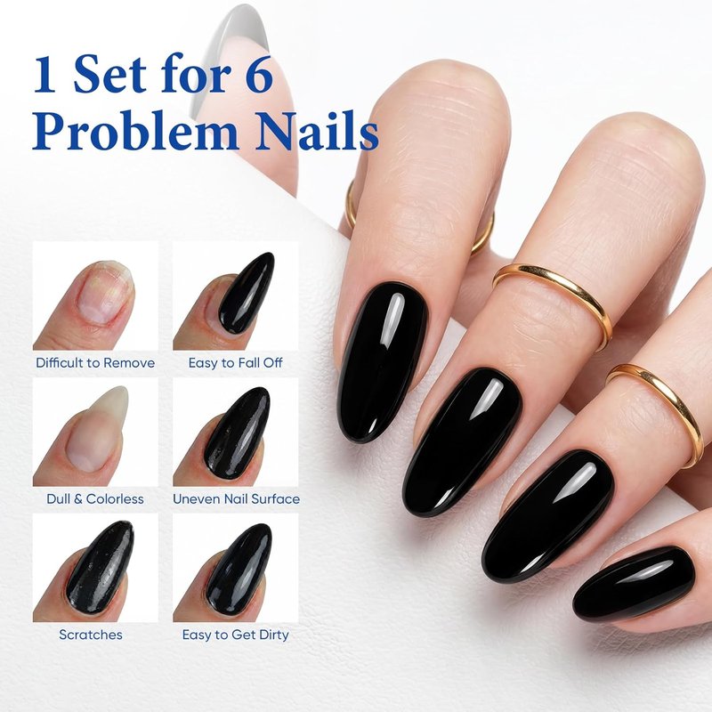 Gel Top Coat & Base Coat Set - 15ml Acid-Free, Hema & TPO Free | Clear, Shiny Finish for DIY Nail Art