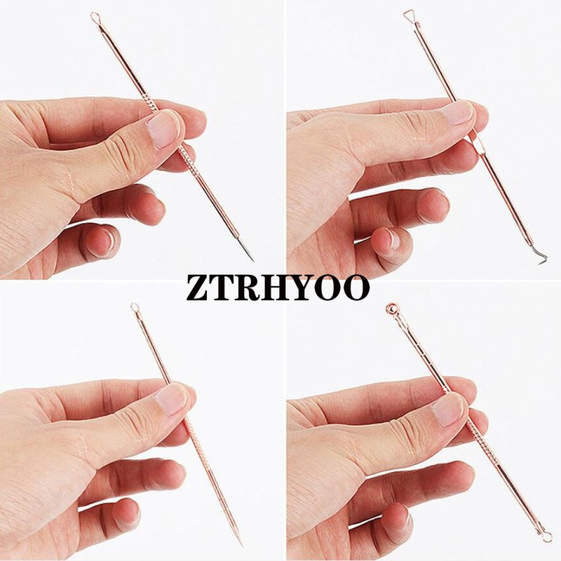 Blackhead Remover Tool - Comedone Extractor Kit for Acne Treatment | Blemish & Whitehead Removal with Case (Rose)