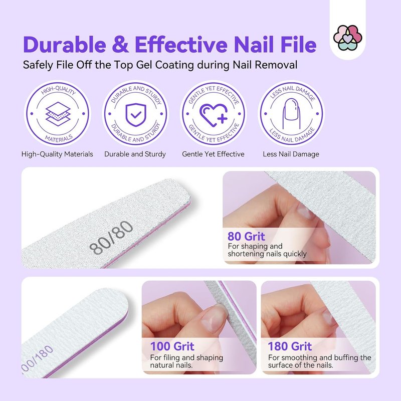 SAVILAND Pure Acetone Nail Polish Remover Kit: 8.45oz Gel & Acrylic Nail Remover with Cuticle Oil, Buffer, Files & Scraper for Quick, Gentle Removal of Gel Polish, Dip Powder & Acrylic Nails Home Use