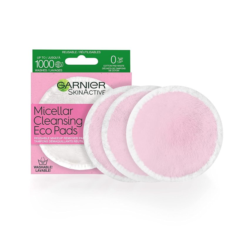 Garnier Micellar Cleansing Eco Pads - Reusable Ultra-Soft Microfiber Pads | 3-Pack