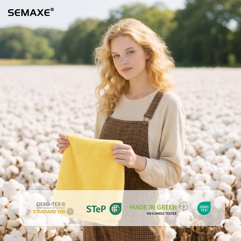 SEMAXE Yellow Hand Towels for Bathroom, 4-Pack Cotton Hand Towels with Hanging Loop, Soft & Absorbent, Quick Dry, Bright Bathroom Use, Easy Care