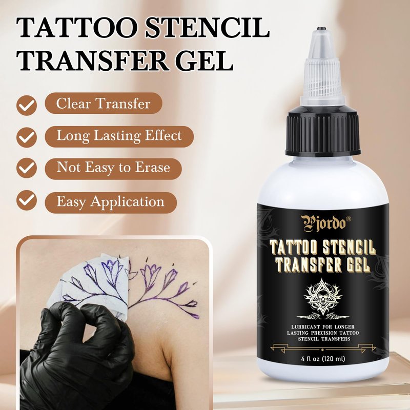 Pjordo Tattoo Stencil Transfer Gel Solution, Tattoo Stencil Gel, Tattoo Transfer Gel for Transfer Stickers Paper Machine Stencils, Tattoo Supplies Accessories for Tattoo Artists & Beginners