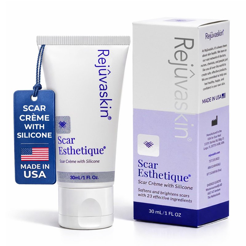 Rejuvaskin RejuvaSil Silicone Scar Gel, Scar Treatment for Surgical Scars, Burns, Keloids, Acne Scars on Face & Body, 30ml