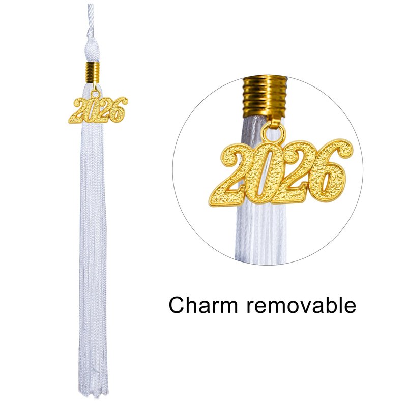 GraduationMall Matte Graduation Gown Cap Tassel Set 2026 for High School and Bachelor White 48(5'3"-5'5")