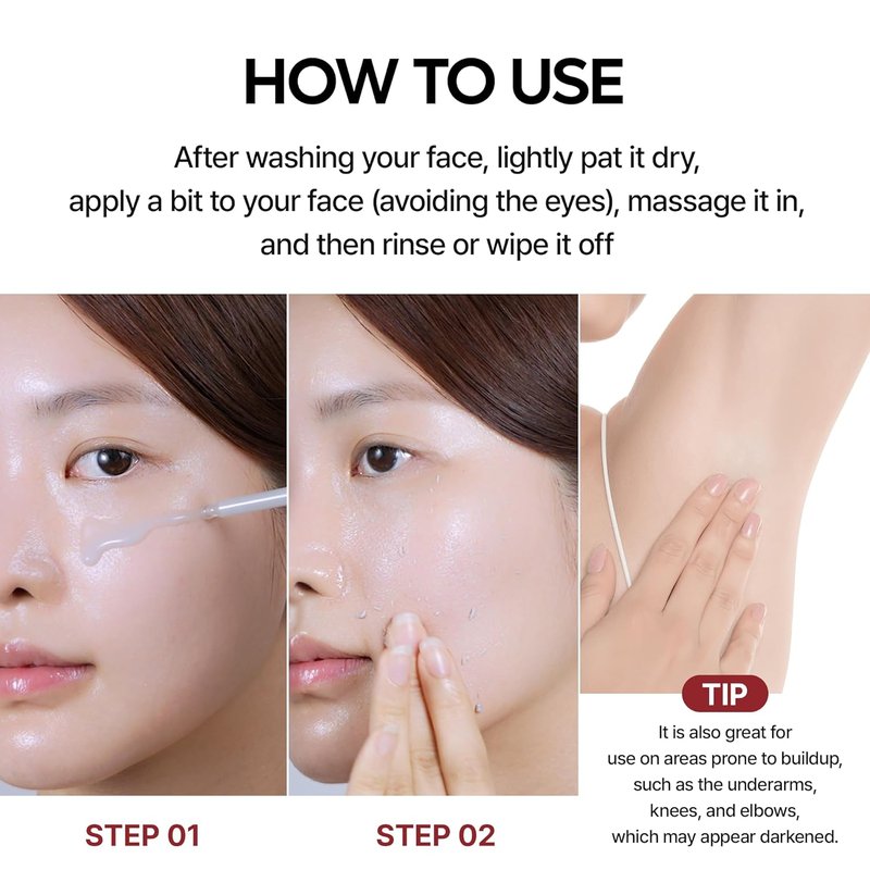 Dr. Melaxin Glow White Rice Peeling Ampoule - Brightening Exfoliating Serum with AHA/BHA, Niacinamide & Hyaluronic Acid | 2.71 fl. oz