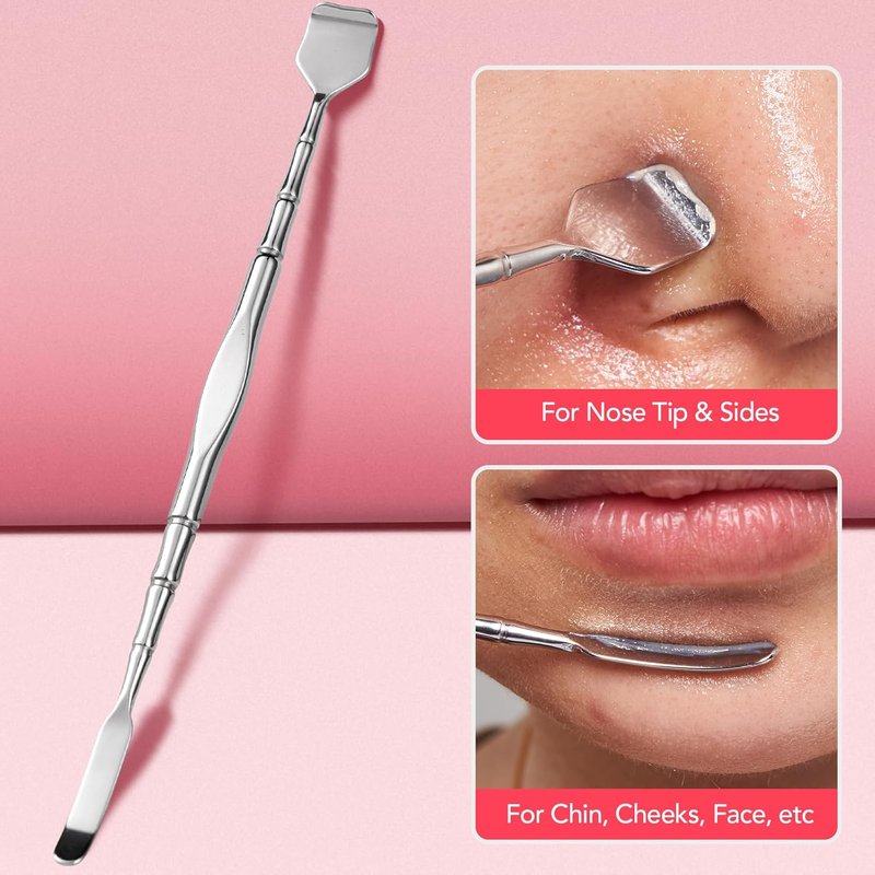 Litbear Blackhead Remover Tool Kit - 6 Pcs Acne Extractor Set with Leather Case for Deep Cleansing