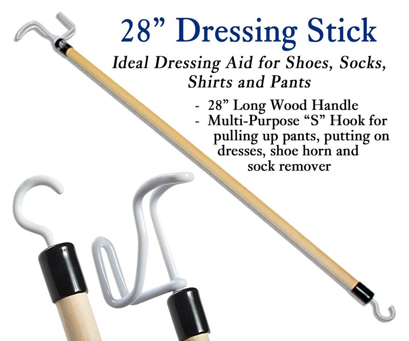 RMS Premium 7-Piece Hip & Knee Kit with Leg Lifter, 19” & 32” Reachers, Sock Aid, Dressing Stick, Bath Sponge & Shoe Horn – Long-Term Orthopedic Aids for Chronic Hip, Knee & Mobility Limitations