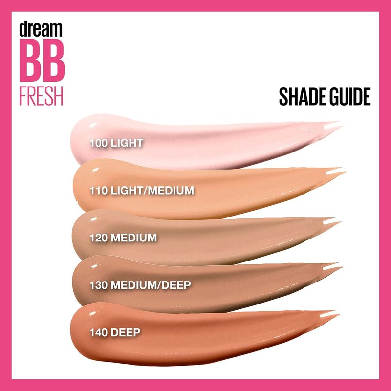 Maybelline Dream Fresh BB Cream - 8-in-1 Hydrating Beauty Balm with SPF 30 | Light/Medium, 1 Fl Oz