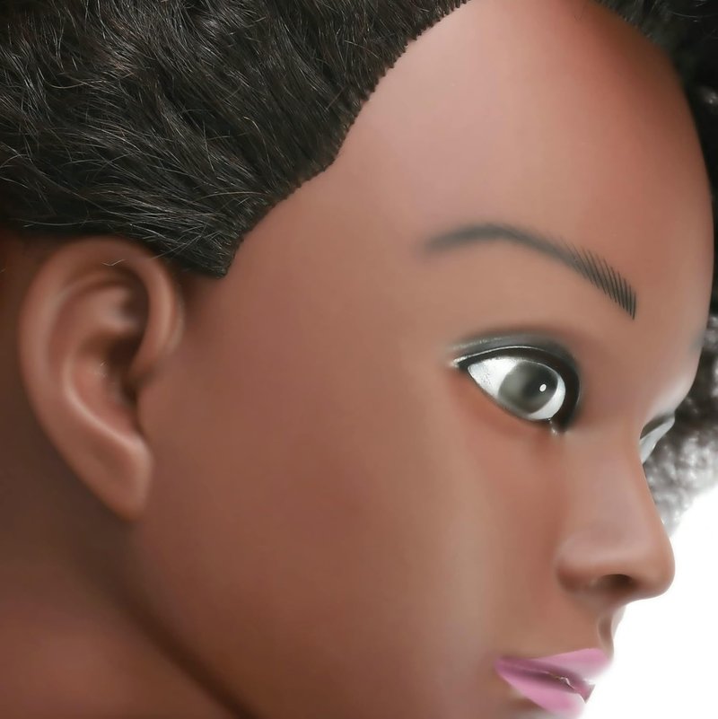 Skiennix Kinky Curly 100% Real Human Hair Mannequin Head - Ideal for Afro Cosmetology & Styling