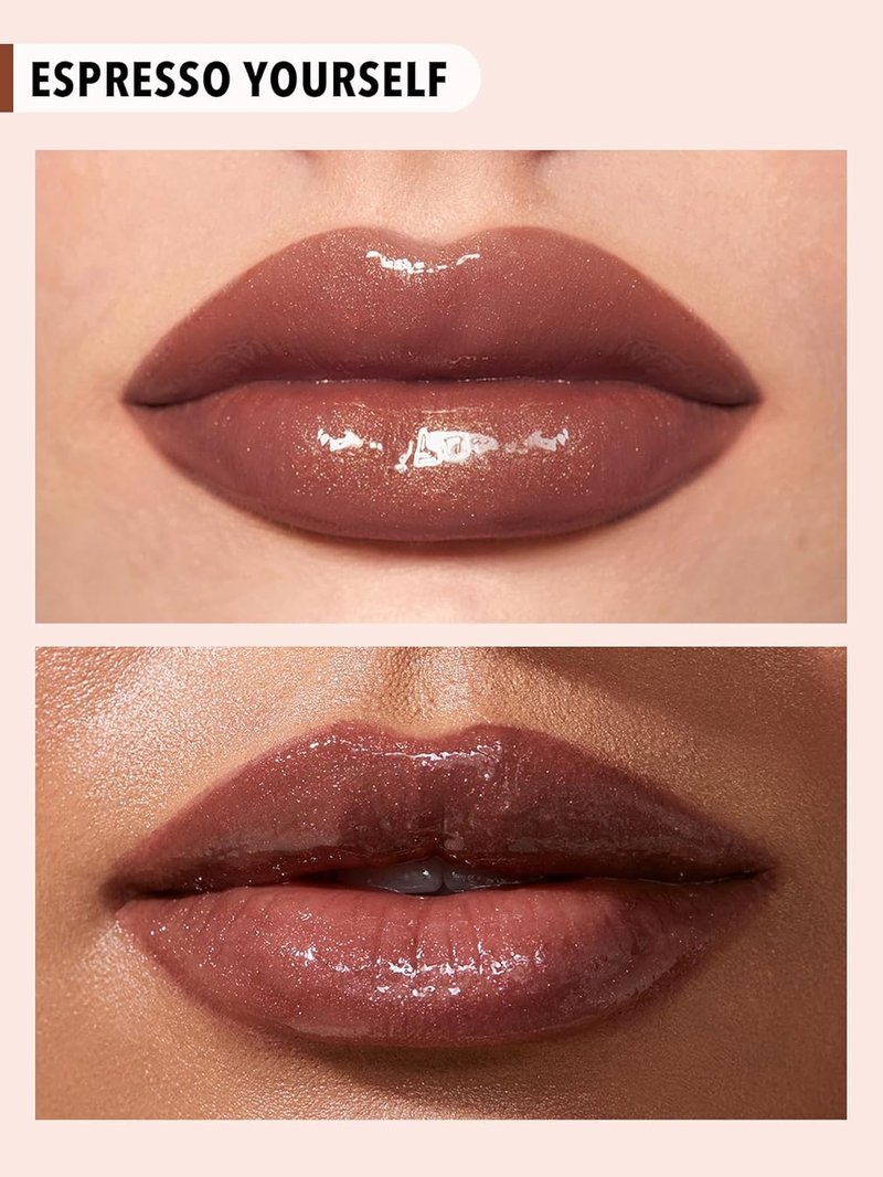 SheGlam Power Bouquet Lip Gloss - Shiny Tinted Moisturizing Plumping Lip Oil with Camellia Extract | Espresso Yourself