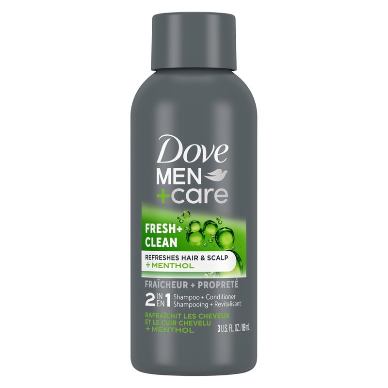 Dove Men+Care Fortifying 2 in 1 Shampoo and Conditioner Fresh and Clean with Caffeine for Normal to Oily Hair Helps Strengthen Thinning Hair 3 oz