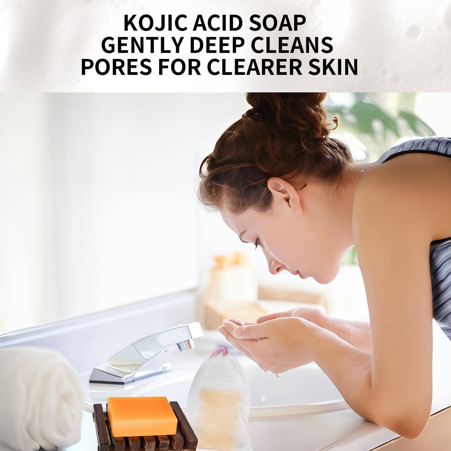 ceedoo Kojic Acid Soap for Dark Spot Remover Bars with Turmeric, Vitamin C, Retinol, Collagen with Hyaluronic Acid, Vitamin E, Shea Butter, Castile Olive Oil - 3.52 OZ x 2 Bars with Bag