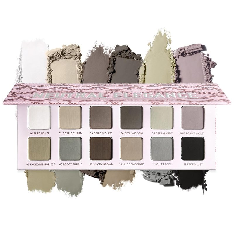 Matte Eyeshadow Palette - Ultra-Pigmented Cool Toned Shades | Blendable, Long Lasting, Natural Finish for Mature Skin