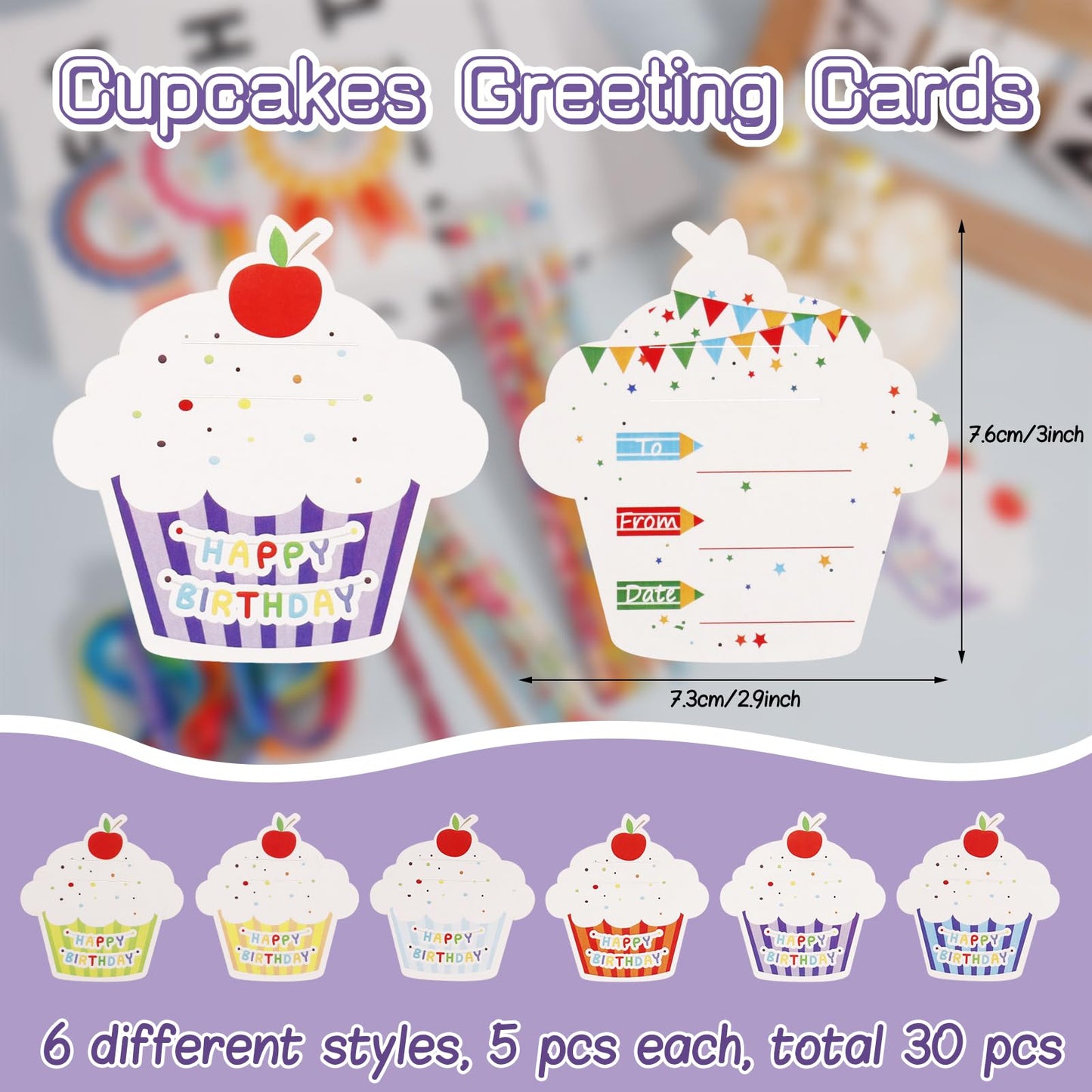 ZhouBoat 122 Pcs Birthday Classroom Kit, Back to School Supplies with Pencils Cards Bracelets Stickers for Teachers Students Party Rewards Bulk Goody Bags