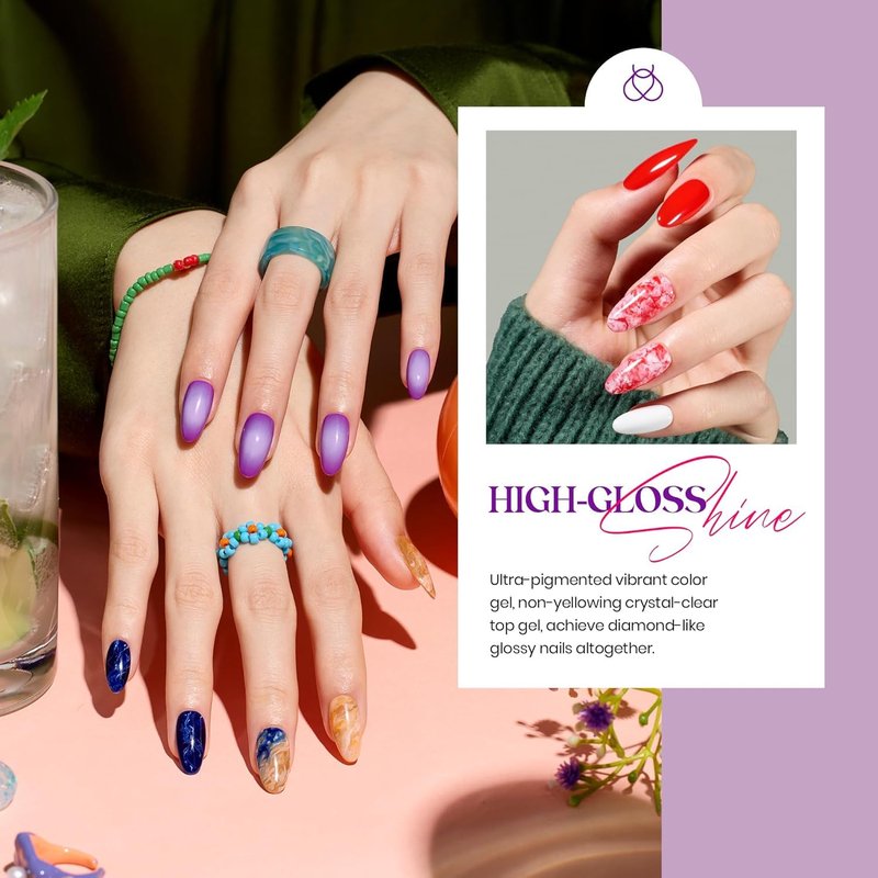 Beetles Summer Gel Polish Set - 32 Vibrant Colors with Base & Top Coat | Perfect Nail Art Gift for Women