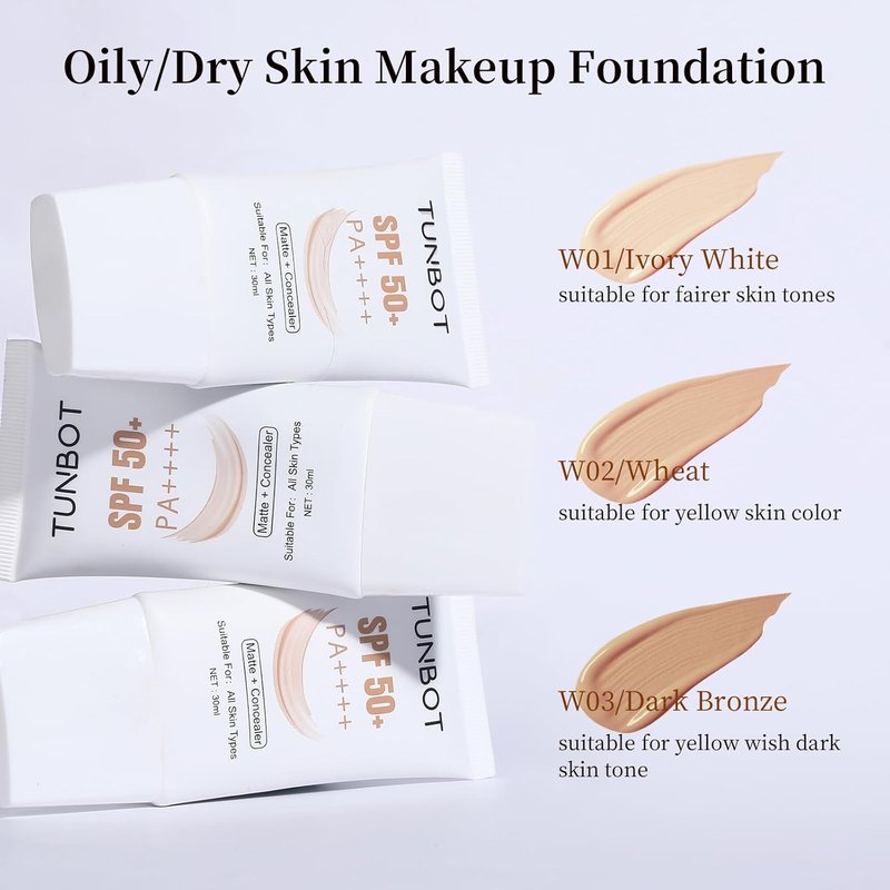 Skiennix Liquid Foundation SPF 50 - Full Coverage, Lightweight, Waterproof, 30ml for Even Skin Tone