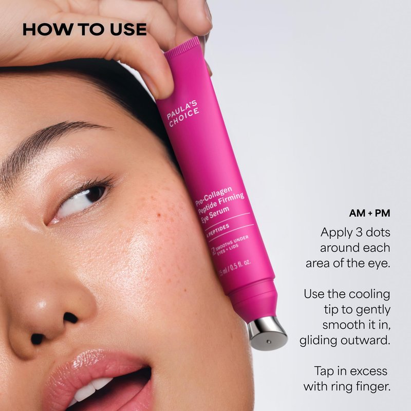 Paula's Choice Pro-Collagen Peptide Serum, Firming Eye Serum, All-in-One Eye Hydrating Treatment, Cooling Applicator Targets Puffiness, Smooths Fine Lines & Crow's Feet, Fragrance-Free, 0.5 Fl Oz