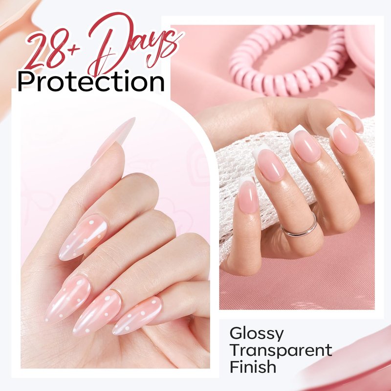 Modelones Rubber Base Gel Nail Polish - 6 Color Builder Set | Strengthening Apex for Weak Nails
