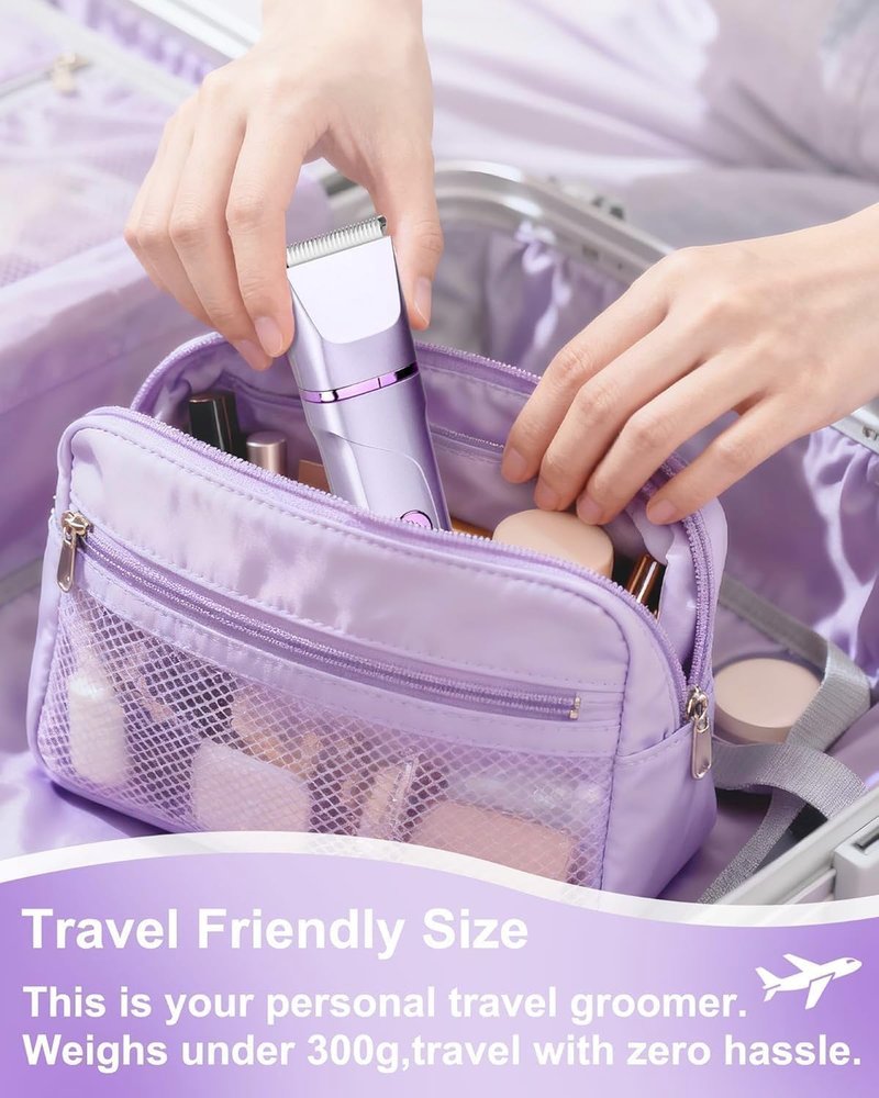 Bikini Trimmer for Women - Painless Electric Razor for Smooth Skin | Cordless, Waterproof, USB Charging, Purple
