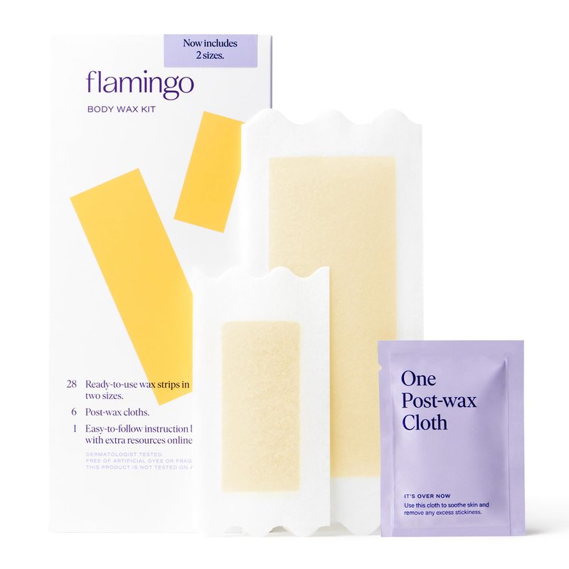 Flamingo Wax Kit- Body & Bikini- 52 Wax Strips, 14 Post-Wax Cloths