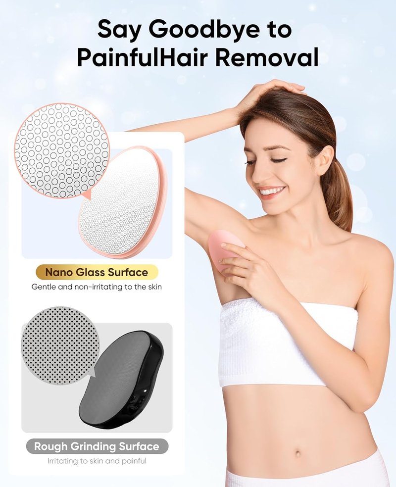 Crystal Hair Remover - Reusable Painless Exfoliation Device for Men & Women | Ideal for Legs, Back & Arms