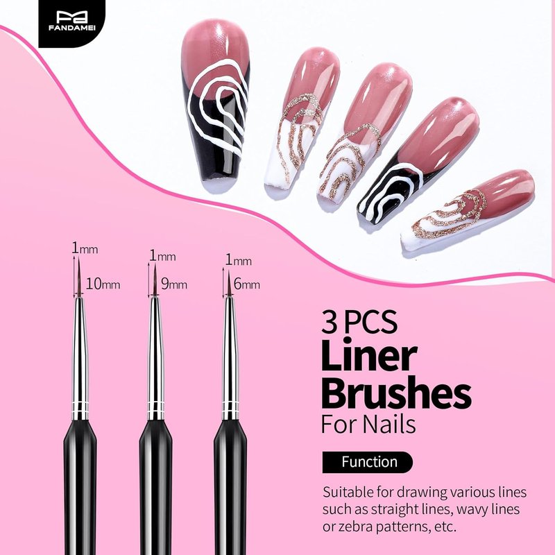 Nail Art Brushes Set - 11PCS Professional Nail Design Tools with Stand & Dotting Tools | Ideal for Creative Nail Painting