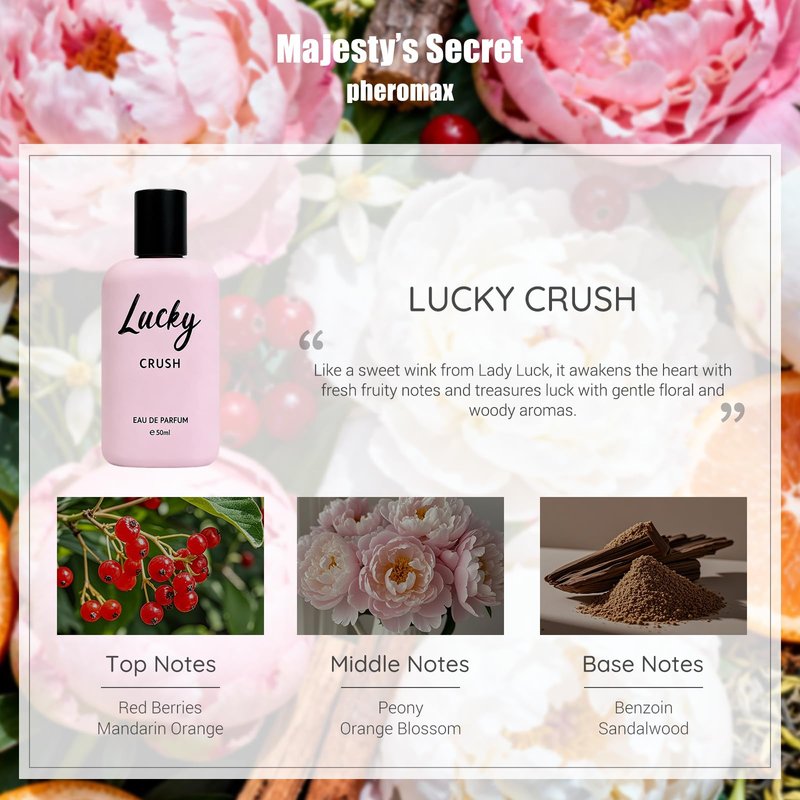 Lucky Crush Eau de Parfum for Women, 50 ml (1.7 fl oz) Long-Lasting Floral Fruity Perfume with Red Berry, Peony & Sandalwood Notes – Elegant Women’s Fragrance Gift