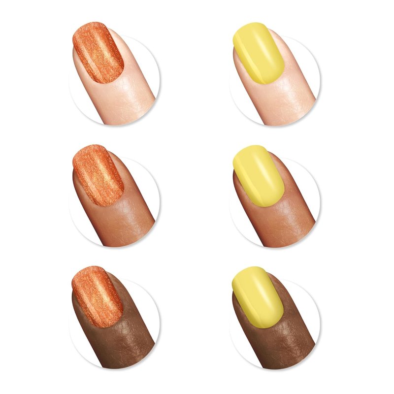 Sally Hansen Insta-Dri Reese's Nail Polish | Quick Dry, Long Lasting, Streak-Free Shine | Opaque, Shimmery | 737 REESE’S Candy + 738 REESE’S Rep | Burnt Orange & Bright Yellow Nail Color Duo