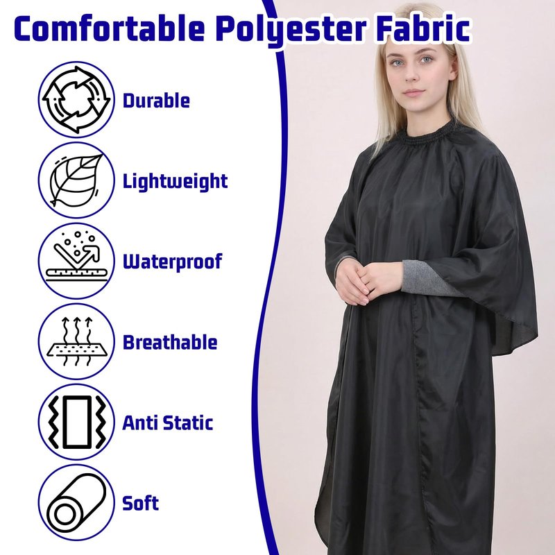 Ckhoid 9Pcs Professional Hair Cutting Capes, Salon Barber Capes with Neck Duster and Combs Brush, Large Size Salon Barber Cape with Adjustable Snap Closure for Men, Women Hair Stylist