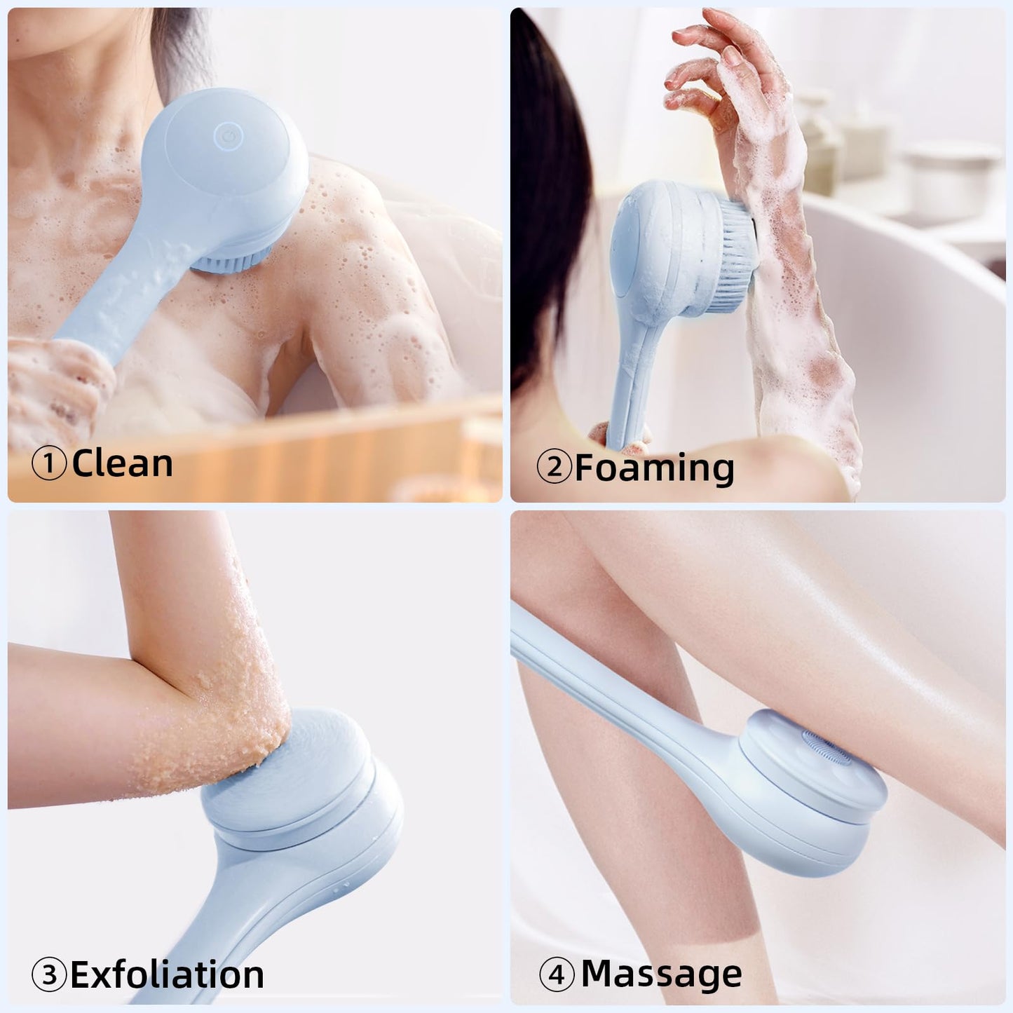 Oh,XIYU. Electric Body Brush Bath Brush Head - Armpit Brush Head, Sky Blue, Only Suitable for Oh,XIYU. XY1 Electric Bath Brush