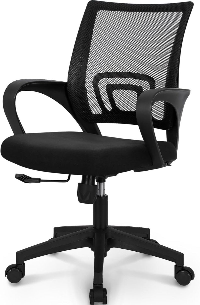 Ergonomic Office Desk Chair - Mesh Gaming Seat with Adjustable Height & Lumbar Support | Black