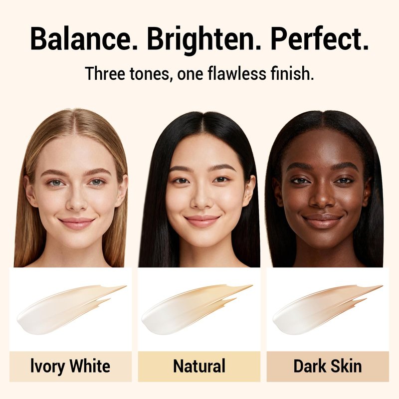 Blanc Cover Cream Stick, Korean Color-Changing Foundation Stick Full Coverage Base Concealer Makeup Dual-Ended with Detachable Brush for a Flawless Look (Natural)