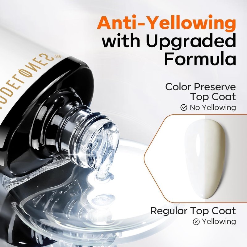 modelones Extra Glossy Gel Top Coat, 15ml Clear Color Preserve No Wipe Top Coat Gel Nail Polish High Shine Long Lasting Professional Self-Healing UV Nail Surface Protection Manicure