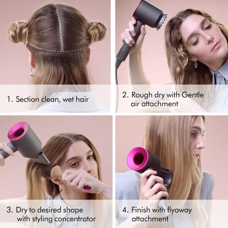 Dyson Supersonic Hair Dryer, No Heat Damage, 5 attachments with Diffuser & Styling Concentrator, Precision Styling Blow Dryer, All Hair Types