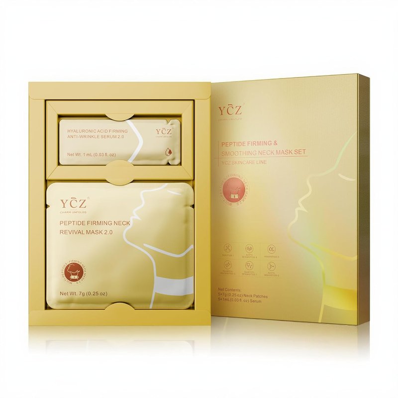 Collagen Neck Mask - Deep Hydration Neck Wrinkle Patches with 8 Peptides | Anti-Aging Firming Treatment