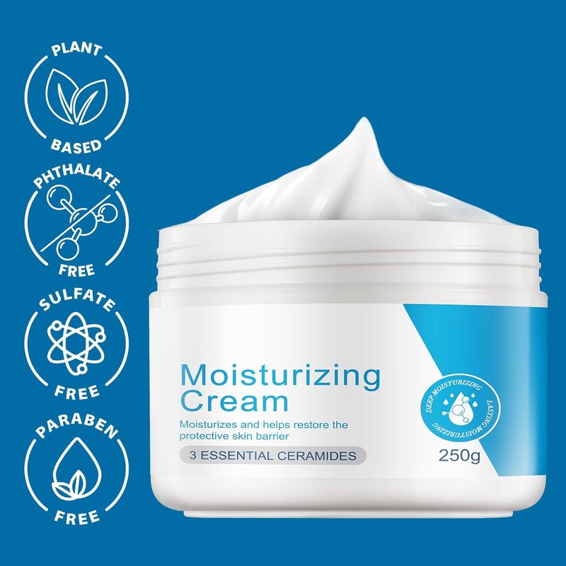 Moisturizing Cream - Hydrating Body & Face Moisturizer with Hyaluronic Acid & Ceramides | Oil-Free, Fragrance-Free, Non-Comedogenic