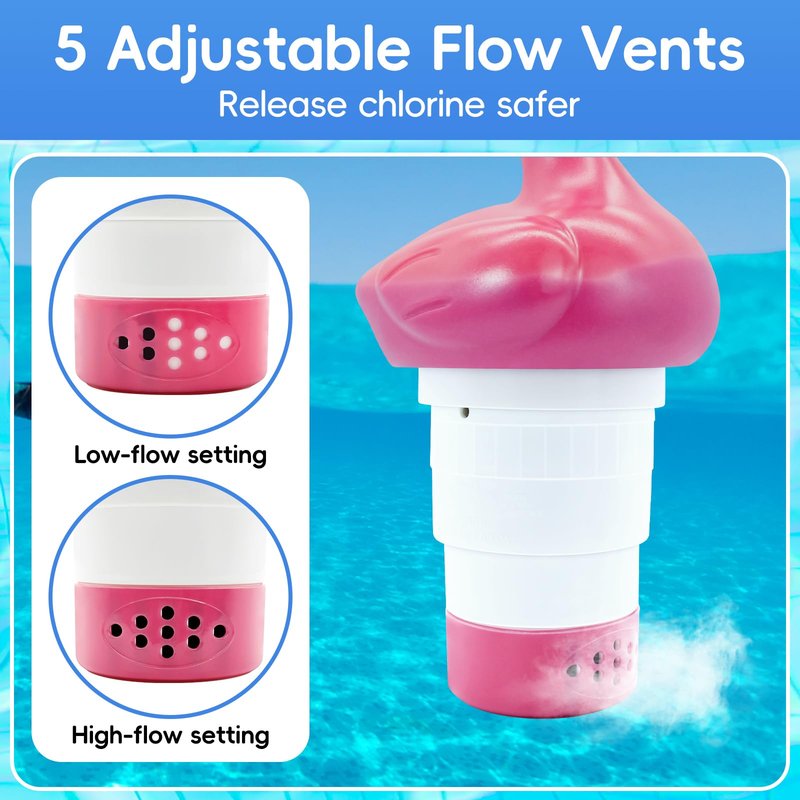 b&h Pool Chlorine Floater for 1" Tab ONLY, Mini Floating Chlorine Dispenser for Pools, Hot Tub, Premium Adjustable Floater - Suitable for Small & Large Pools (red)